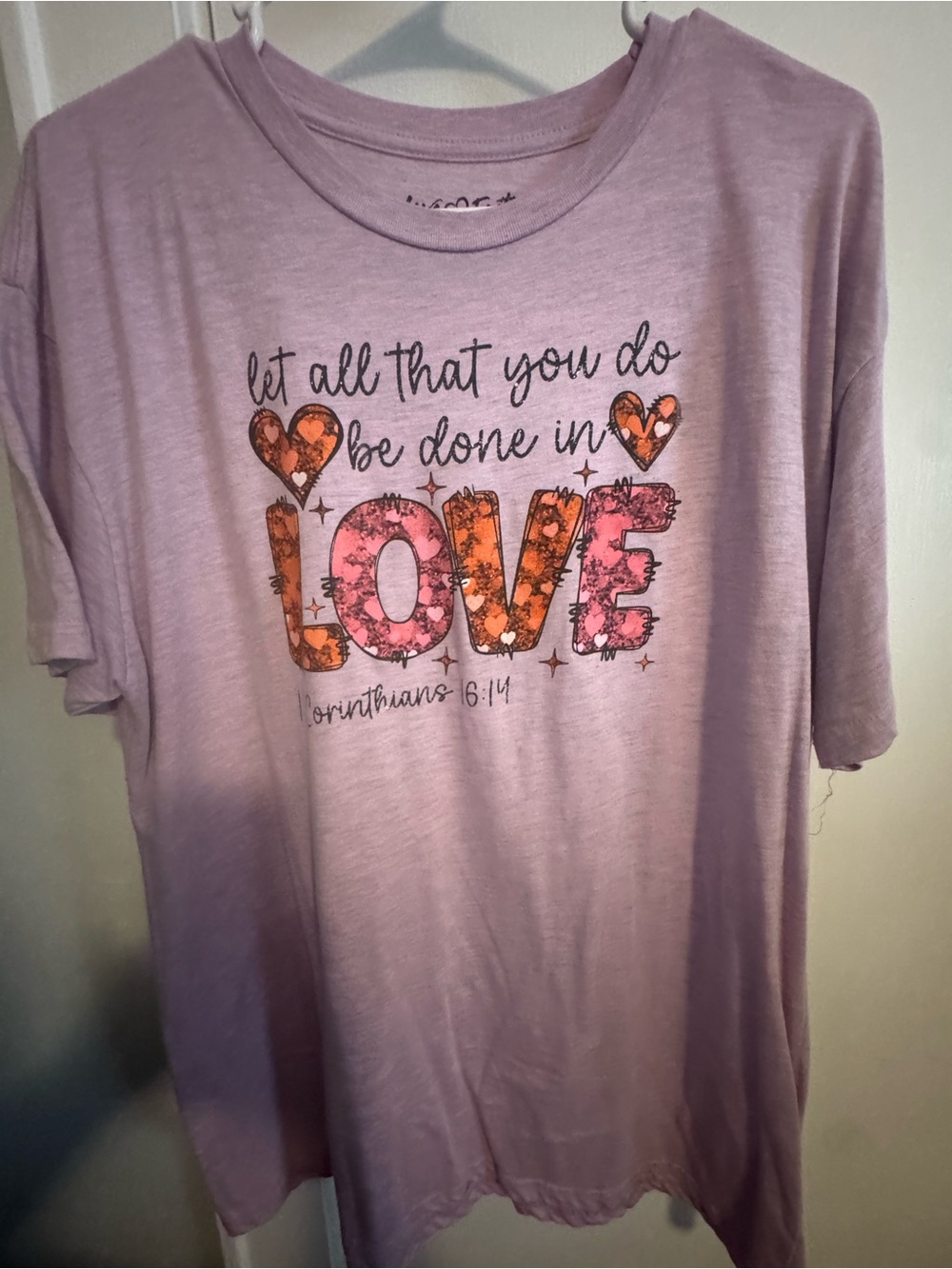 Lavender 'Let All That You Do Be Done in Love' Graphic Tee